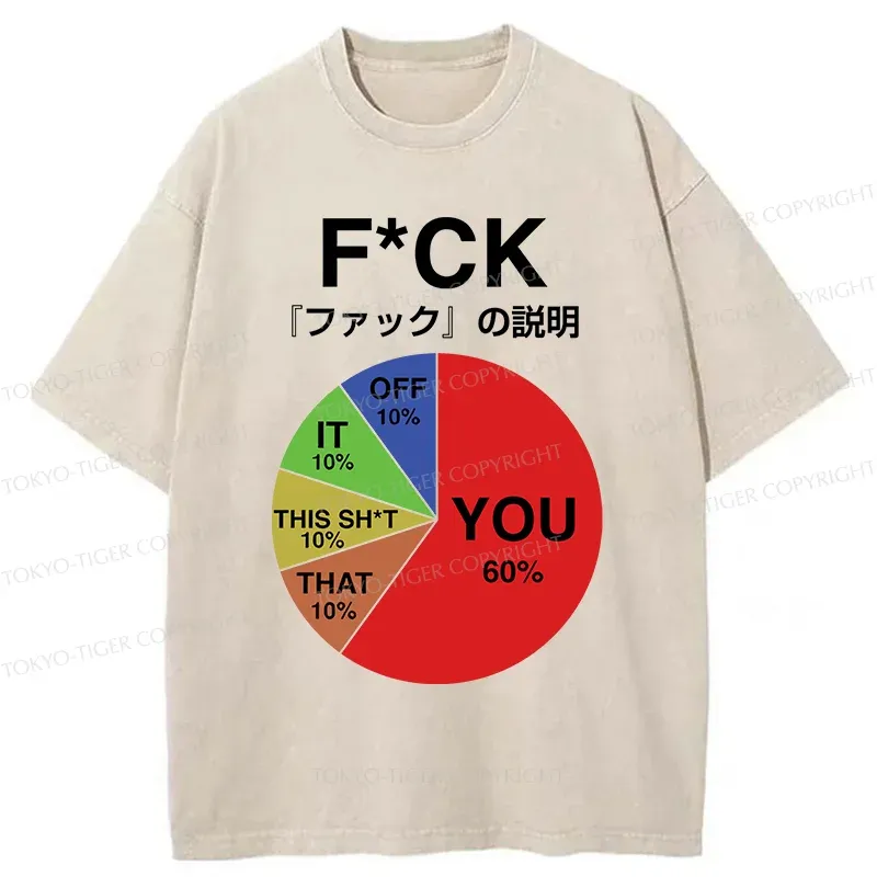 Tokyo-Tiger Proportion Of Main Word Combination Washed T-Shirt