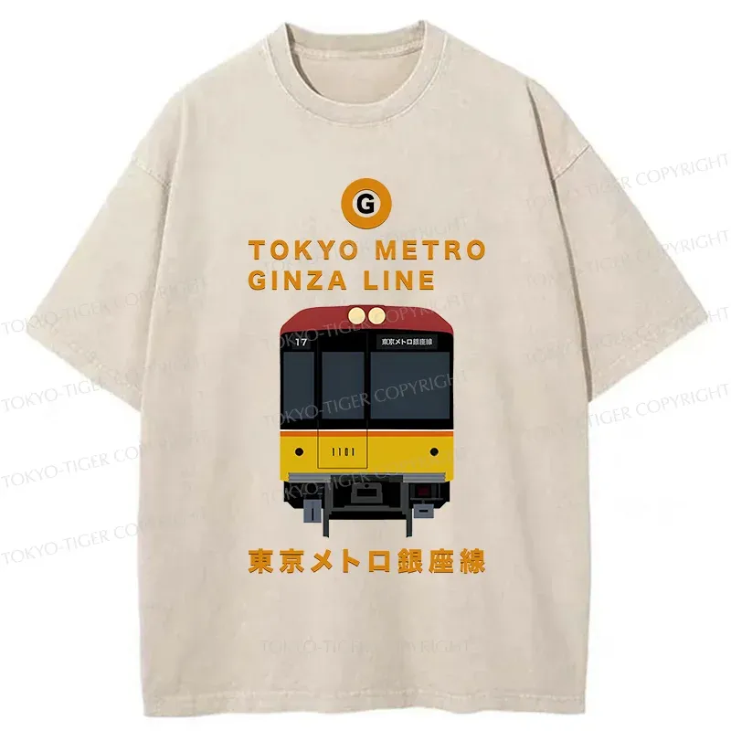 Tokyo-Tiger Tokyo Metro Ginza Line Washed T-Shirt