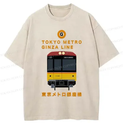 Tokyo-Tiger Tokyo Metro Ginza Line Washed T-Shirt