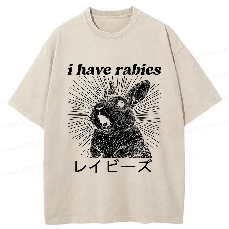 Tokyo-Tiger Funny Rabbit Washed T-Shirt