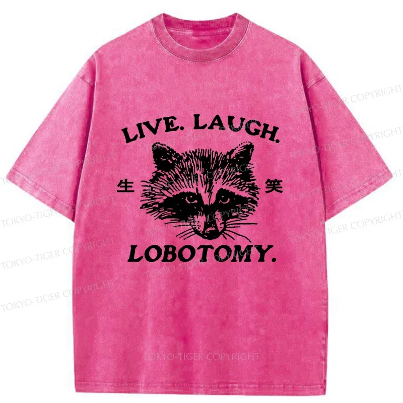 Tokyo-Tiger Funny Raccoon Washed T-Shirt