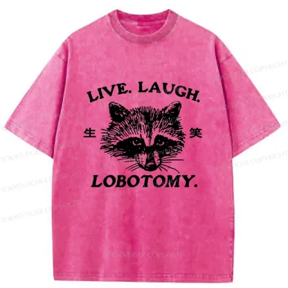 Tokyo-Tiger Funny Raccoon Washed T-Shirt