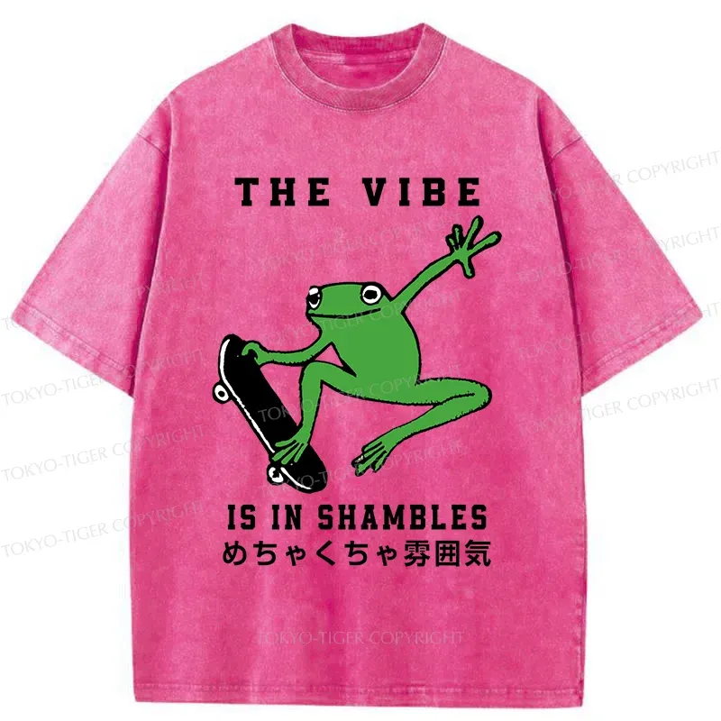Tokyo-Tiger Frog Skateboard Washed T-Shirt