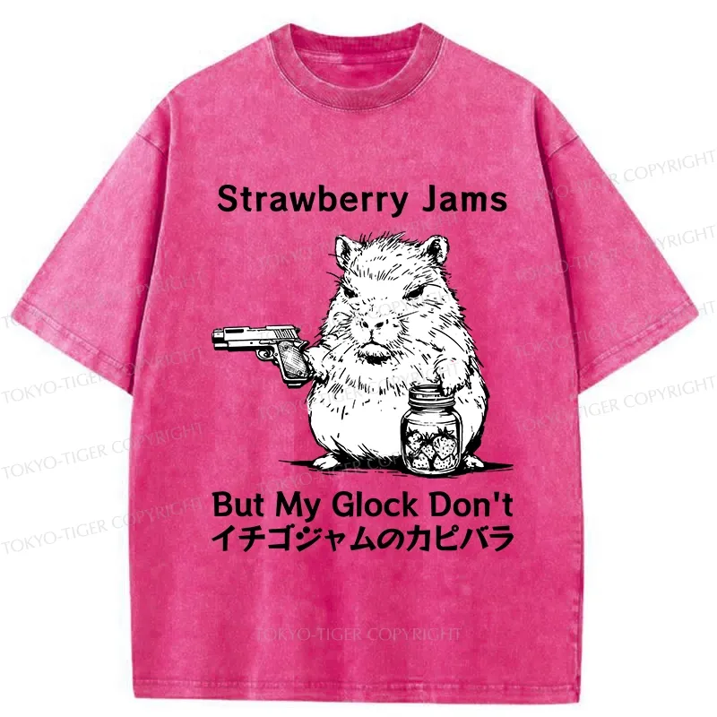 Tokyo-Tiger Strawberry Jams Capybara Washed T-Shirt