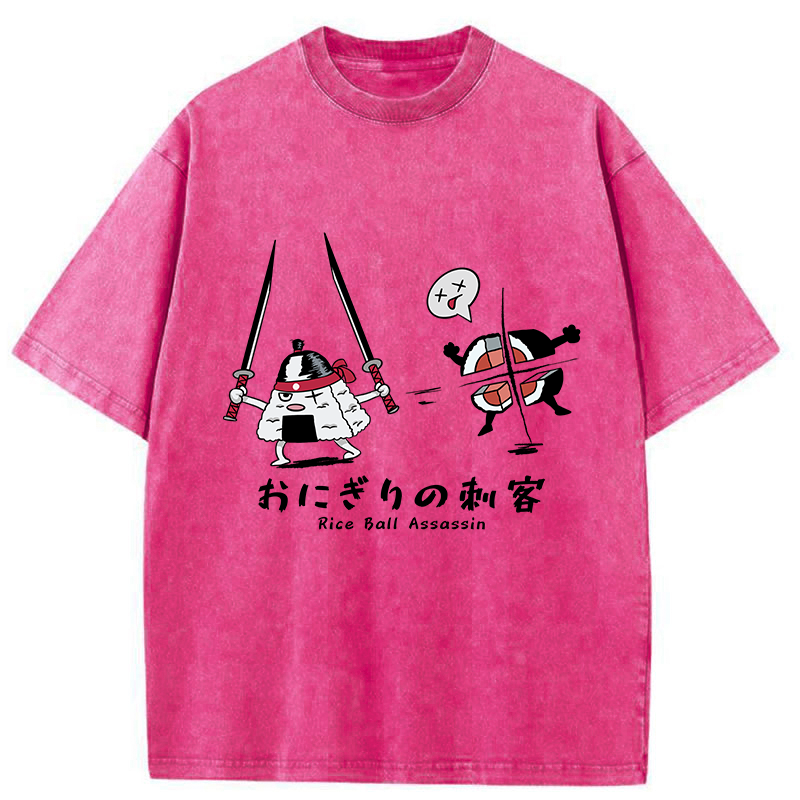 Tokyo-Tiger Rice Ball Assassin Washed T-Shirt