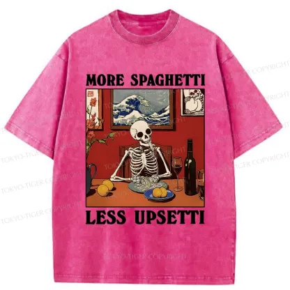 Tokyo-Tiger More Spaghetti Less Upsetti Skeleton Washed T-Shirt