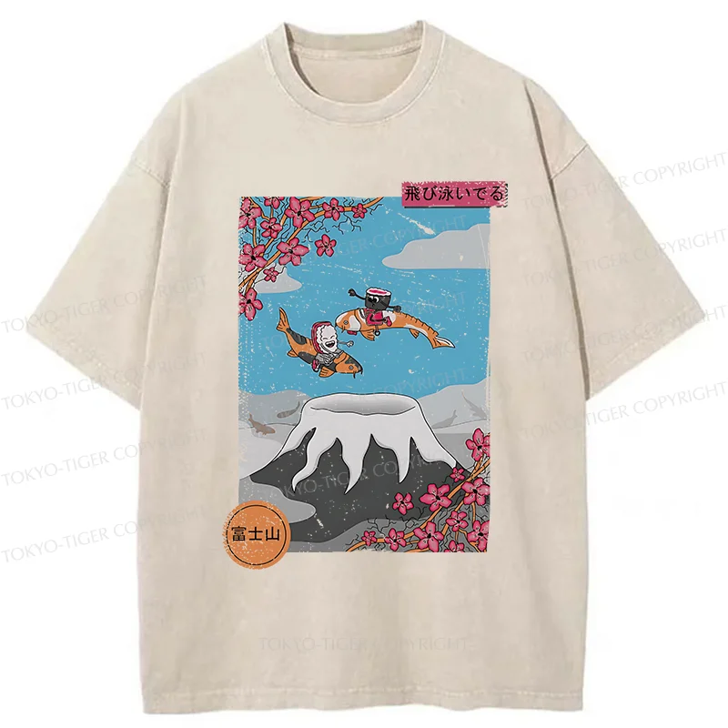 Tokyo-Tiger Mount Fuji Trip Washed T-Shirt