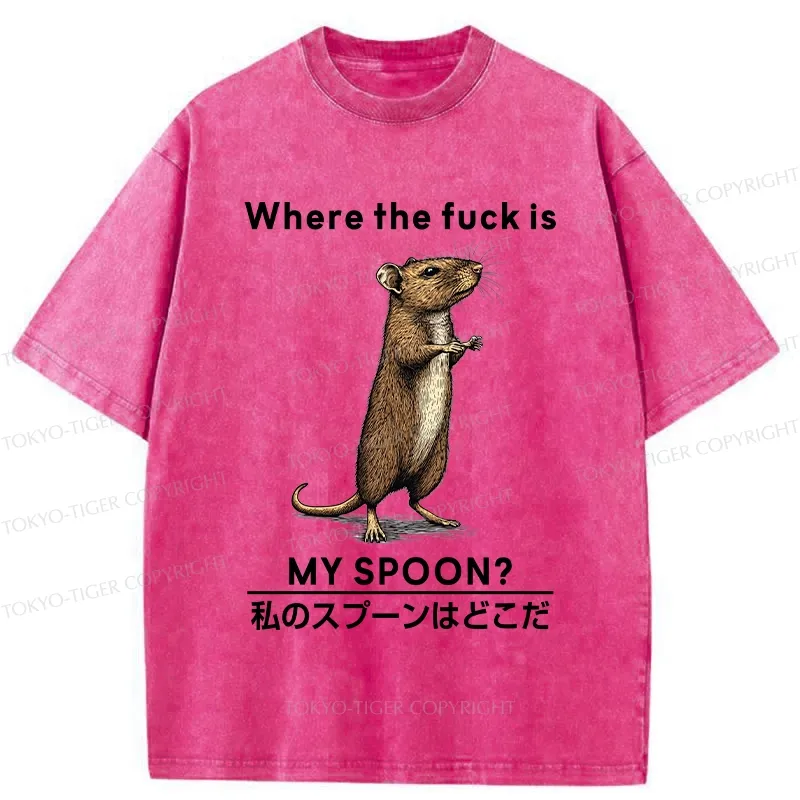 Tokyo-Tiger Where's My Spoon Washed T-Shirt