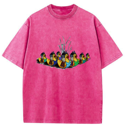 Tokyo-Tiger Samurai Ducks Washed T-Shirt