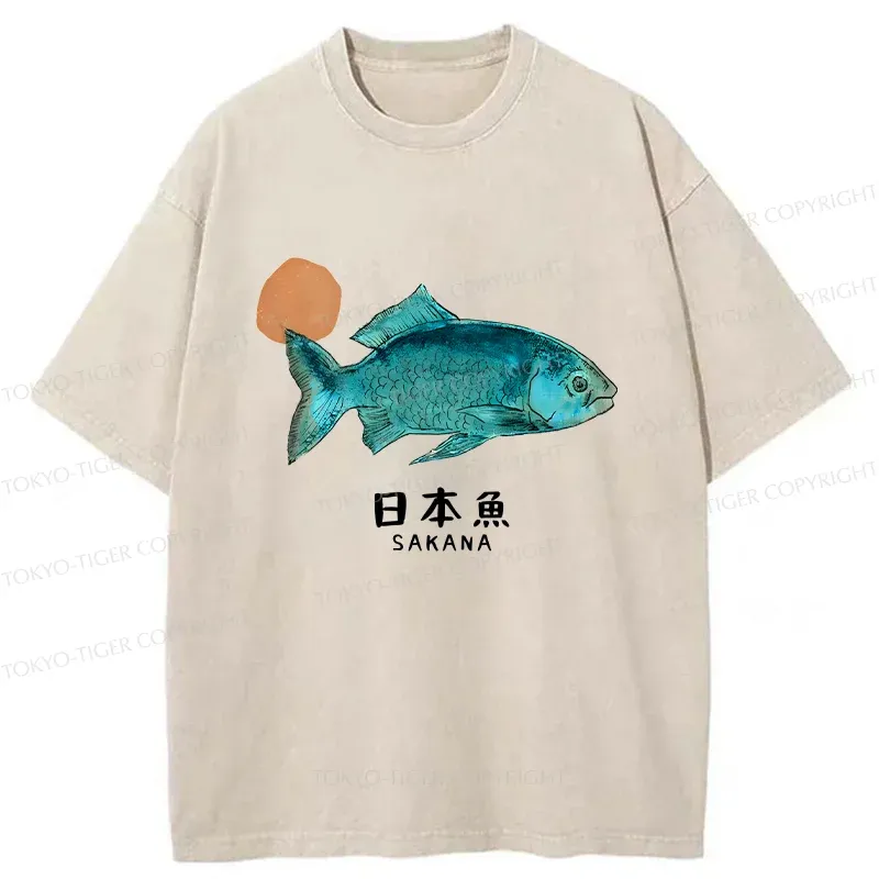 Tokyo-Tiger Japanese Fish Washed T-Shirt