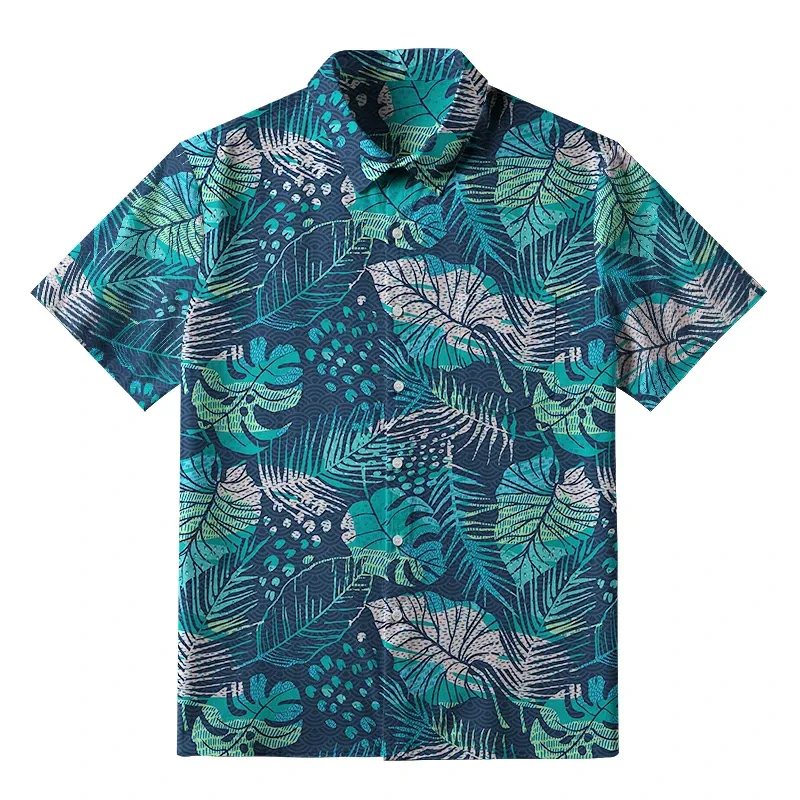 Tokyo-Tiger Intense Jungle Leaf Button-up Shirt