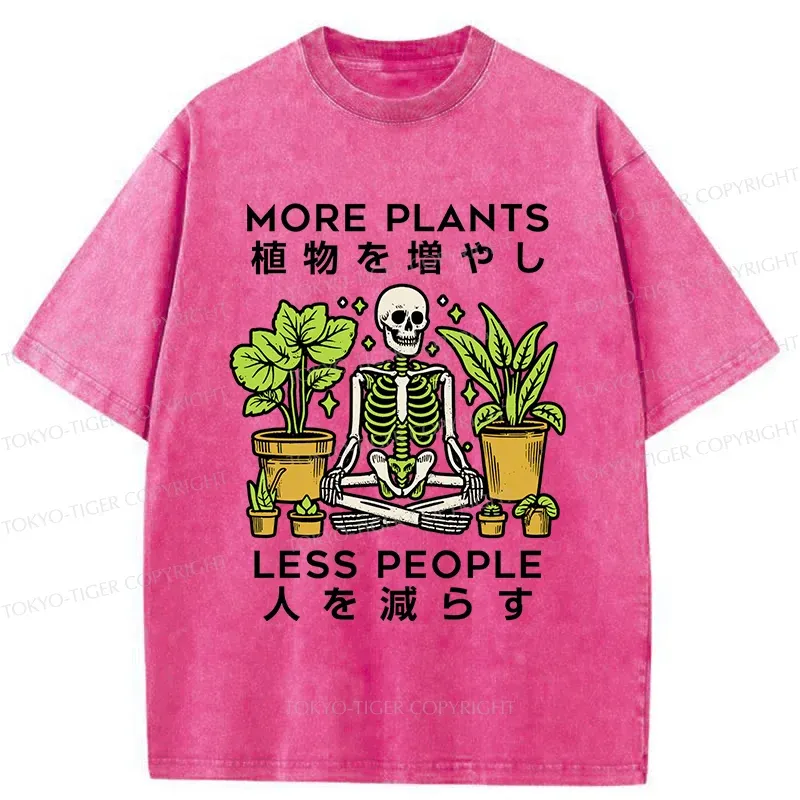 Tokyo-Tiger Plants And Skeleton Washed T-Shirt
