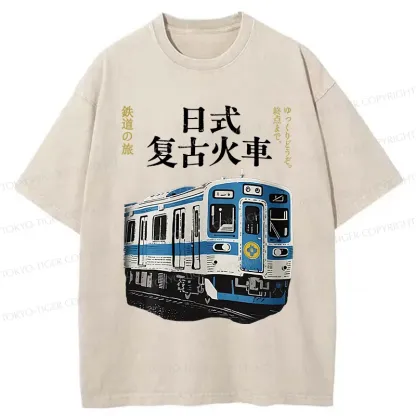 Tokyo-Tiger Vintage Japanese Train Washed T-Shirt