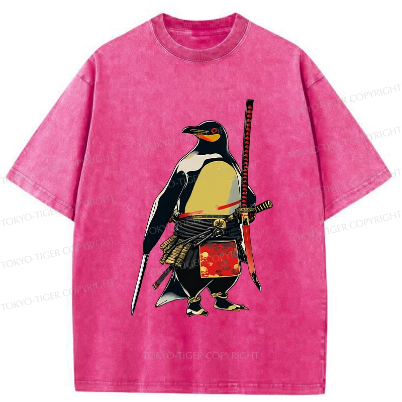 Tokyo-Tiger Samurai Penguin Washed T-Shirt