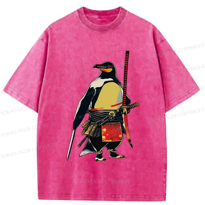 Tokyo-Tiger Samurai Penguin Washed T-Shirt
