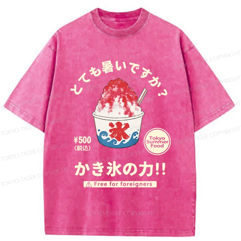 Tokyo-Tiger Power Of Shaved Ice Washed T-Shirt