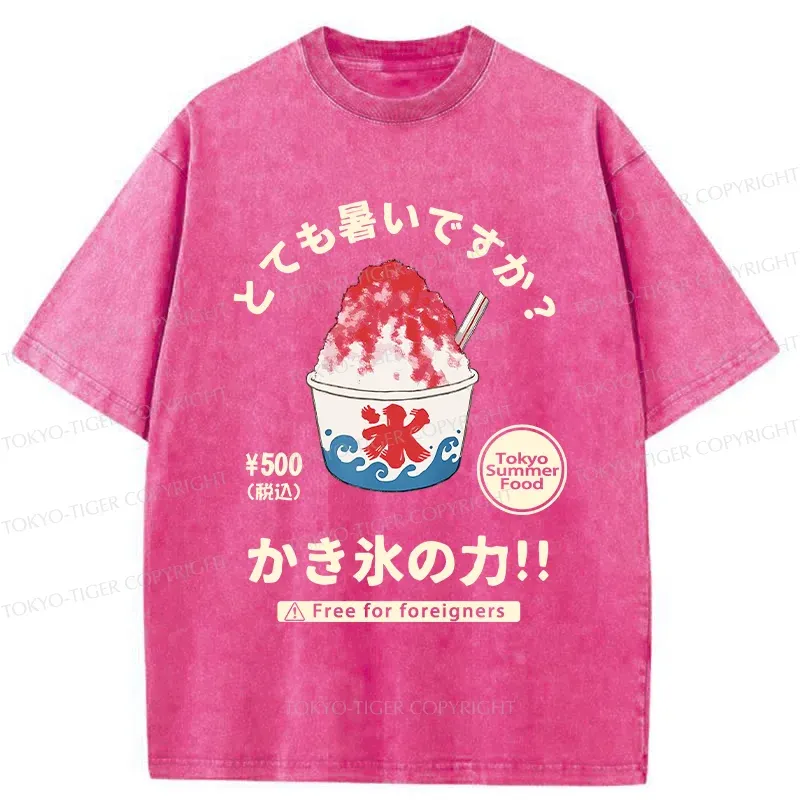 Tokyo-Tiger Power Of Shaved Ice Washed T-Shirt