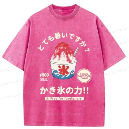 Tokyo-Tiger Power Of Shaved Ice Washed T-Shirt