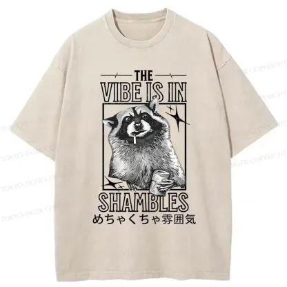 Tokyo-Tiger Naughty Raccoon Washed T-Shirt
