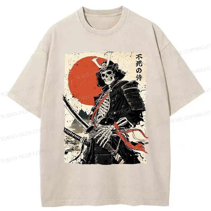 Tokyo-Tiger Mighty General Skeleton Japan Bonsai Washed T-Shirt