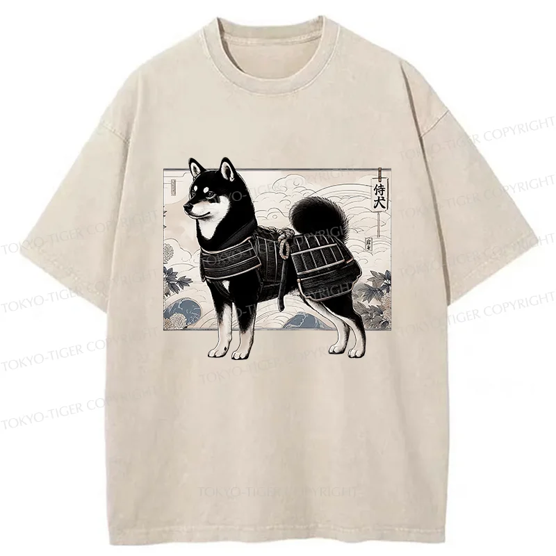Tokyo-Tiger Cute Japanese Shiba Inu Washed T-Shirt