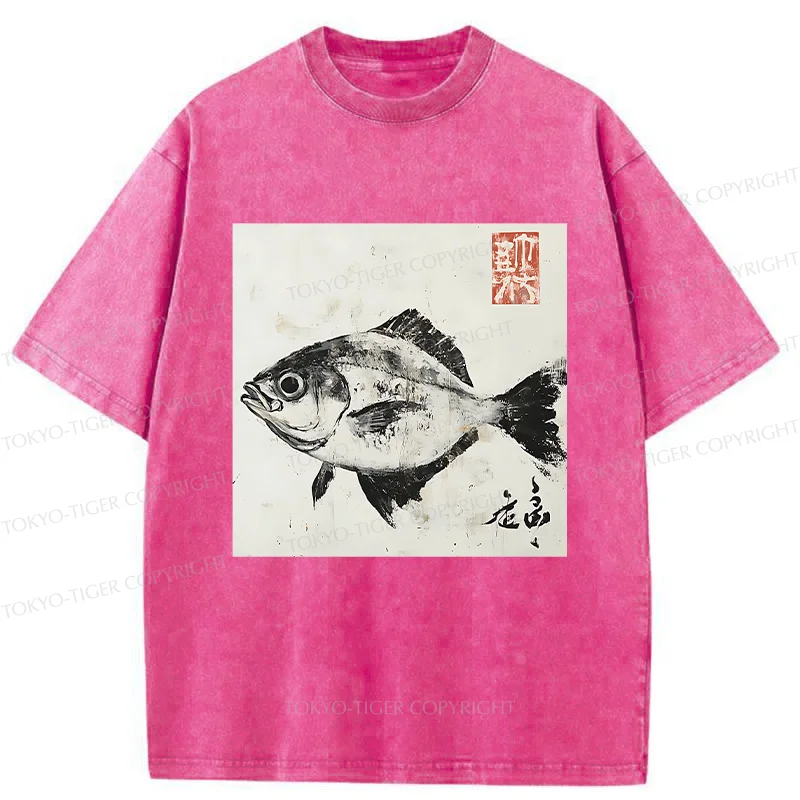 Tokyo-Tiger Vintage Fish Washed T-Shirt