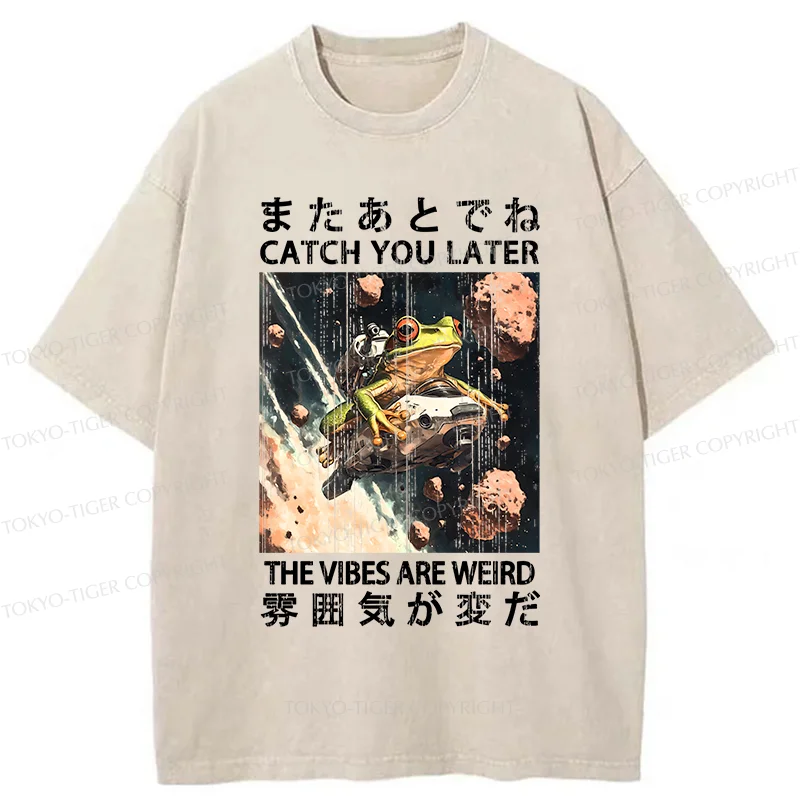 Tokyo-Tiger Frog Astronaut Washed T-Shirt