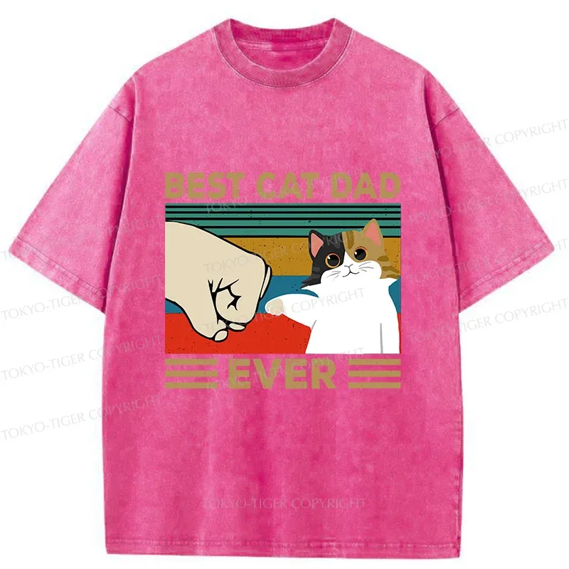 Tokyo-Tiger Cat Dad Funny Washed T-Shirt