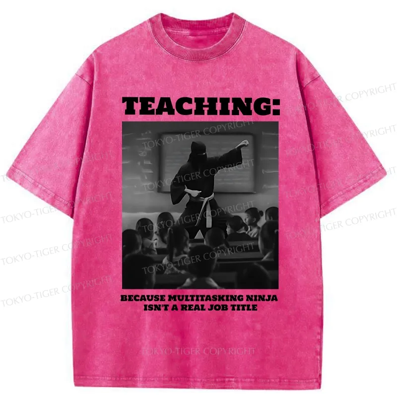Tokyo-Tiger Ninja Teacher Teaching Washed T-Shirt