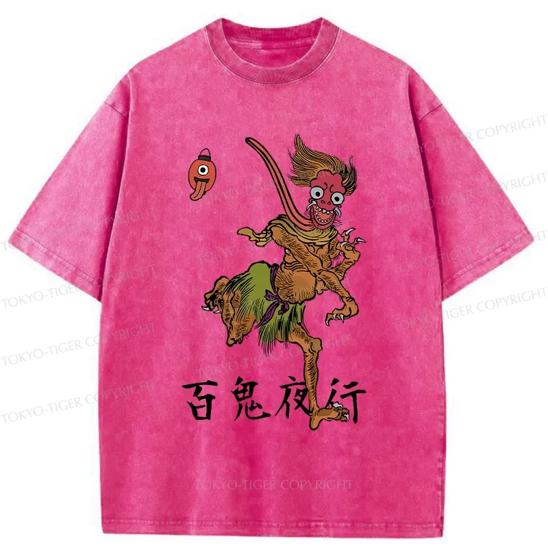 Tokyo-Tiger Night Parade of One Hundred Demons Washed T-Shirt