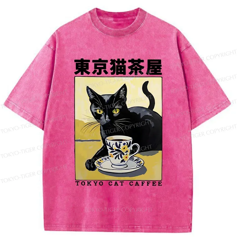 Tokyo-Tiger Japanese Cat Cafe Washed T-Shirt