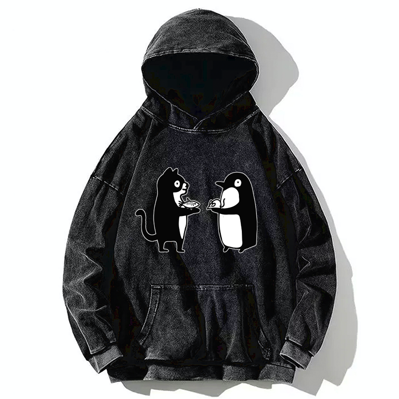 Tokyo-Tiger Funny Food Swaps Washed Hoodie