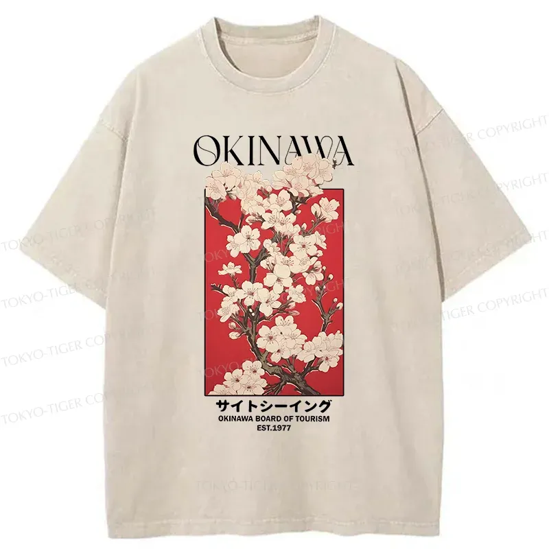 Tokyo-Tiger Okinawa Sakura Washed T-Shirt