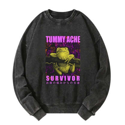 Tokyo-Tiger A Frog With Stomachache Washed Sweatshirt