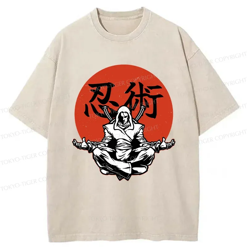 Tokyo-Tiger Japanese Ninjutsu Washed T-Shirt