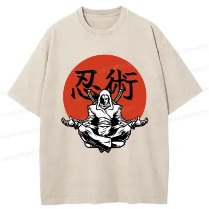 Tokyo-Tiger Japanese Ninjutsu Washed T-Shirt
