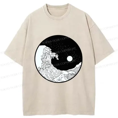 Tokyo-Tiger Tai Chi And Wave Washed T-Shirt