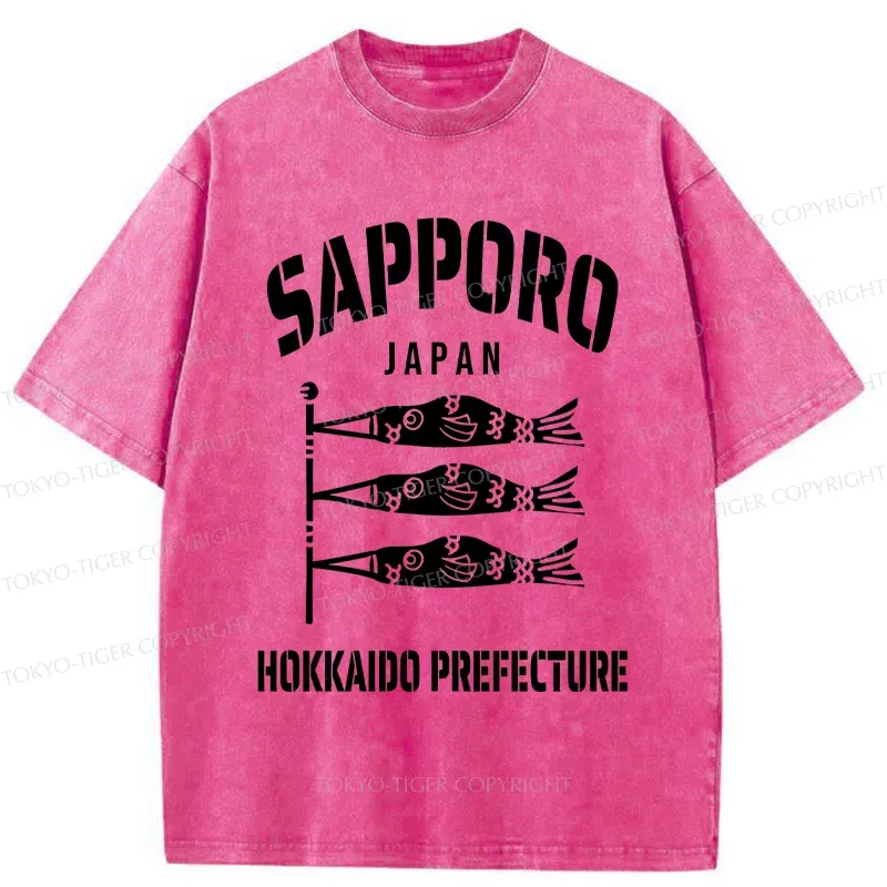 Tokyo-Tiger Sapporo Carp Streamer Washed T-Shirt