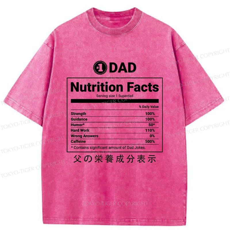 Tokyo-Tiger Father Nutrition Facts Washed T-Shirt