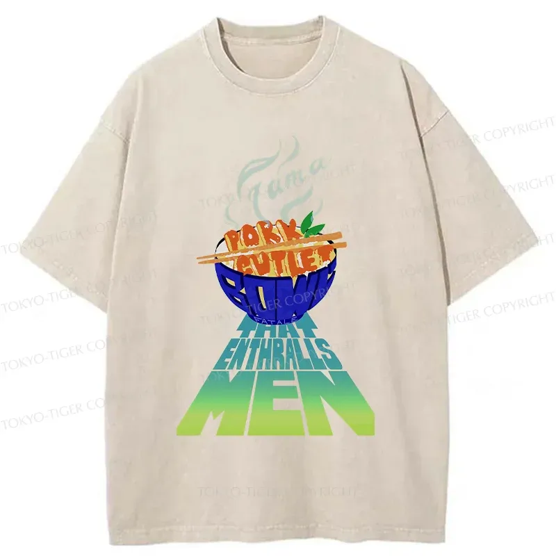Tokyo-Tiger Fried Pork Cutlet Washed T-Shirt