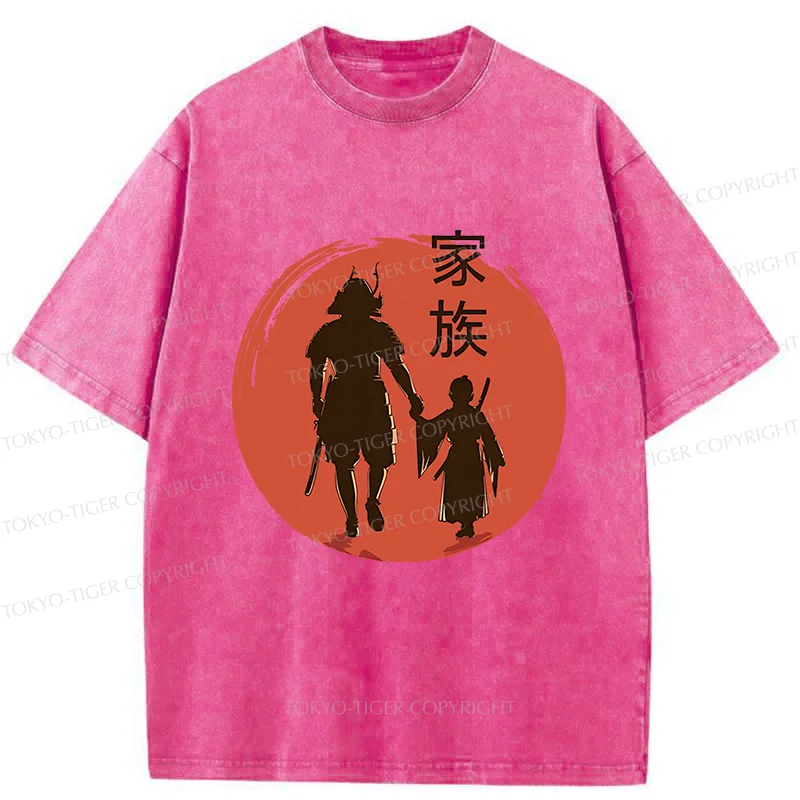Tokyo-Tiger Samurai Family Washed T-Shirt