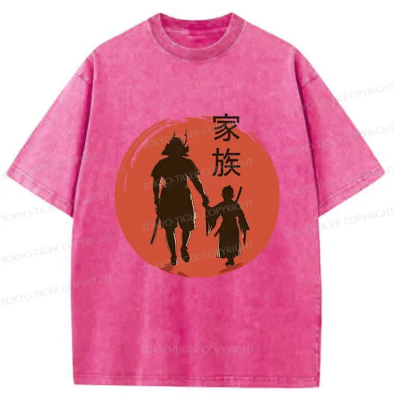 Tokyo-Tiger Samurai Family Washed T-Shirt