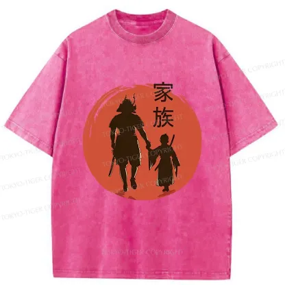 Tokyo-Tiger Samurai Family Washed T-Shirt