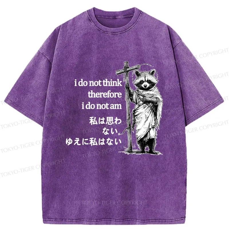 Tokyo-Tiger Thinking Raccoon Washed T-Shirt