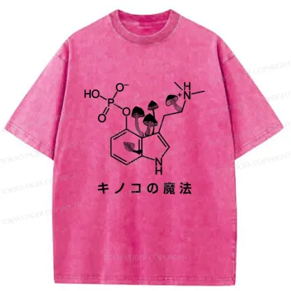 Tokyo-Tiger Magic Of Mushrooms Washed T-Shirt