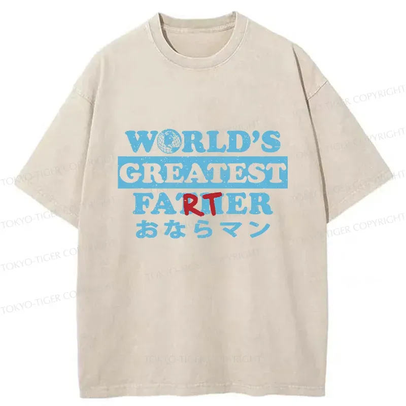 Tokyo-Tiger Father's Day Farter Washed T-Shirt