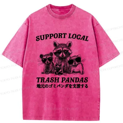 Tokyo-Tiger Trash Pandas Funny Washed T-Shirt