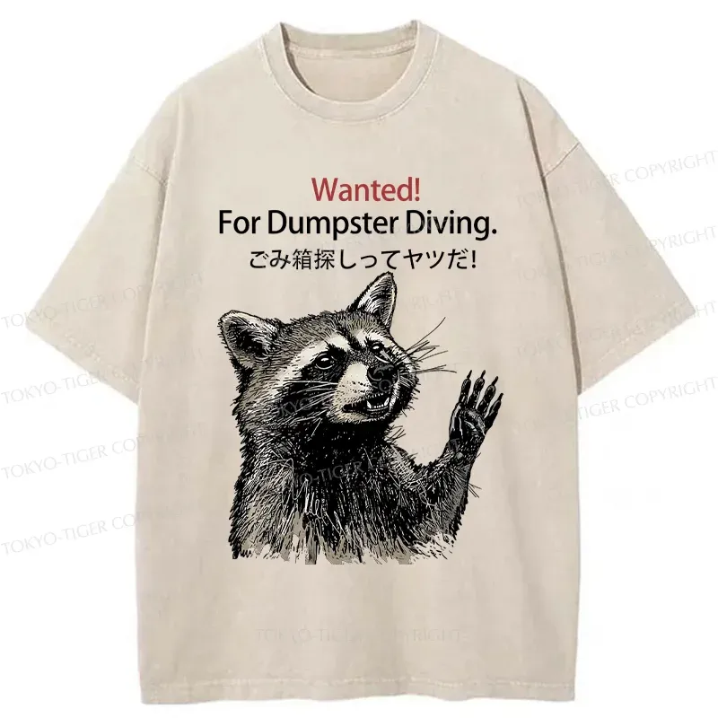 Tokyo-Tiger Wanted Raccoon Washed T-Shirt
