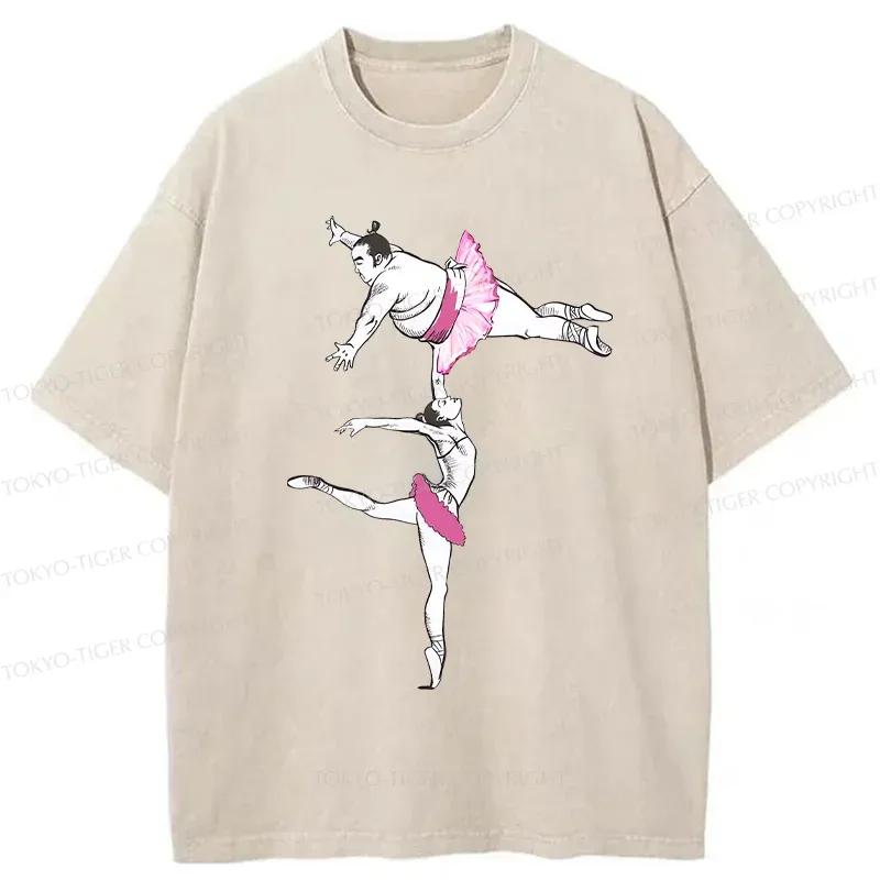Tokyo-Tiger Elegant Sumo Wrestler Washed T-Shirt