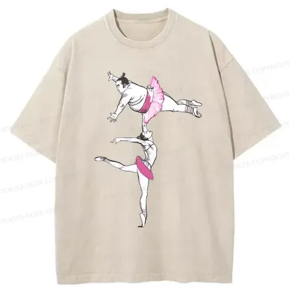 Tokyo-Tiger Elegant Sumo Wrestler Washed T-Shirt